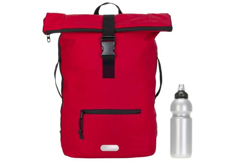ELEPHANT Freizeitrucksack Time Bag aus Plane, Rucksack Laptoprucksack Daypack wasserabweisend + Trinkflasche von ELEPHANT