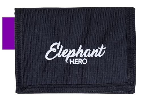 ELEPHANT Geldbörse Kinder Portemonnaie Hero Signature Wallet Schlüsselkette Börse Mädchen Jungen Ausweishülle Geldbeutel Schülerbörse Purse (Tiff Lila 13020 Violett Black) von ELEPHANT