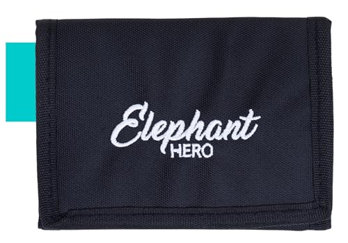 ELEPHANT Geldbörse Kinder Portemonnaie Hero Signature Wallet Schlüsselkette Börse Mädchen Jungen Ausweishülle Geldbeutel Schülerbörse Purse (Tiff Türkis 13020 Türkis Black) von ELEPHANT