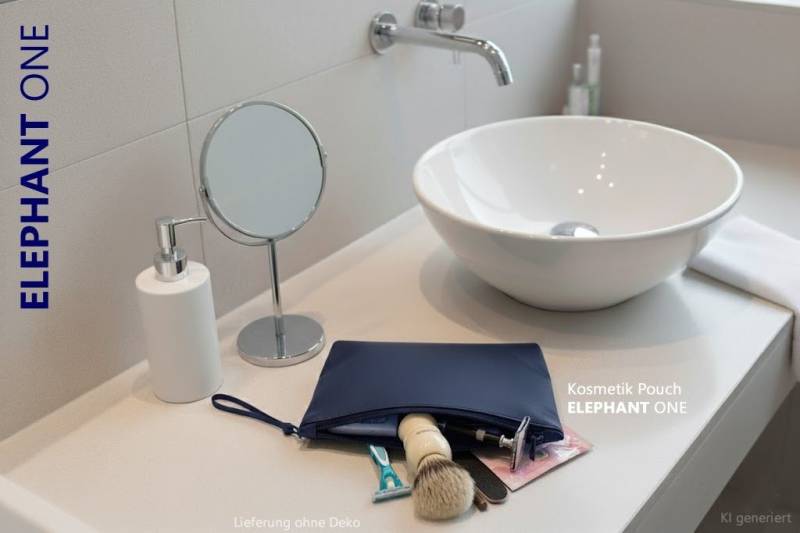 ELEPHANT Kosmetiktasche Pouch Mini Kulturtasche Cosmetic Bag klein, Aufbewahrungstasche Tasche Manicure Shaving Bag 13112 + Beutel von ELEPHANT