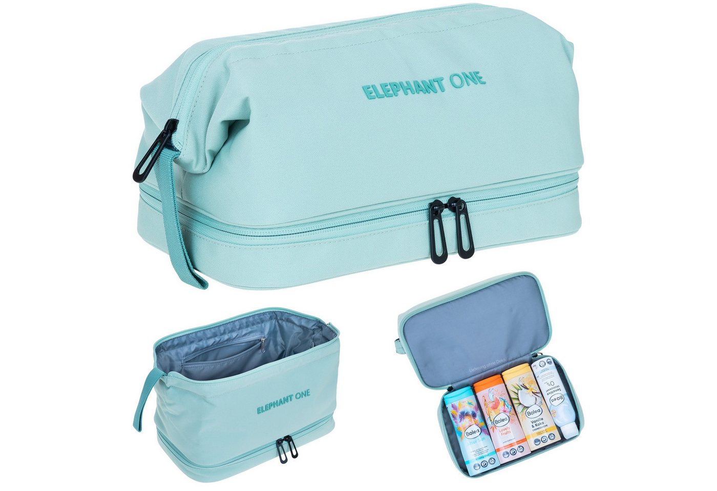 ELEPHANT Kulturbeutel Kulturtasche Bodenfach Innentaschen Washbag Kosmetiktasche, Reisetasche Sauna Sport Reise Toiletry Bag ONE 13113 von ELEPHANT