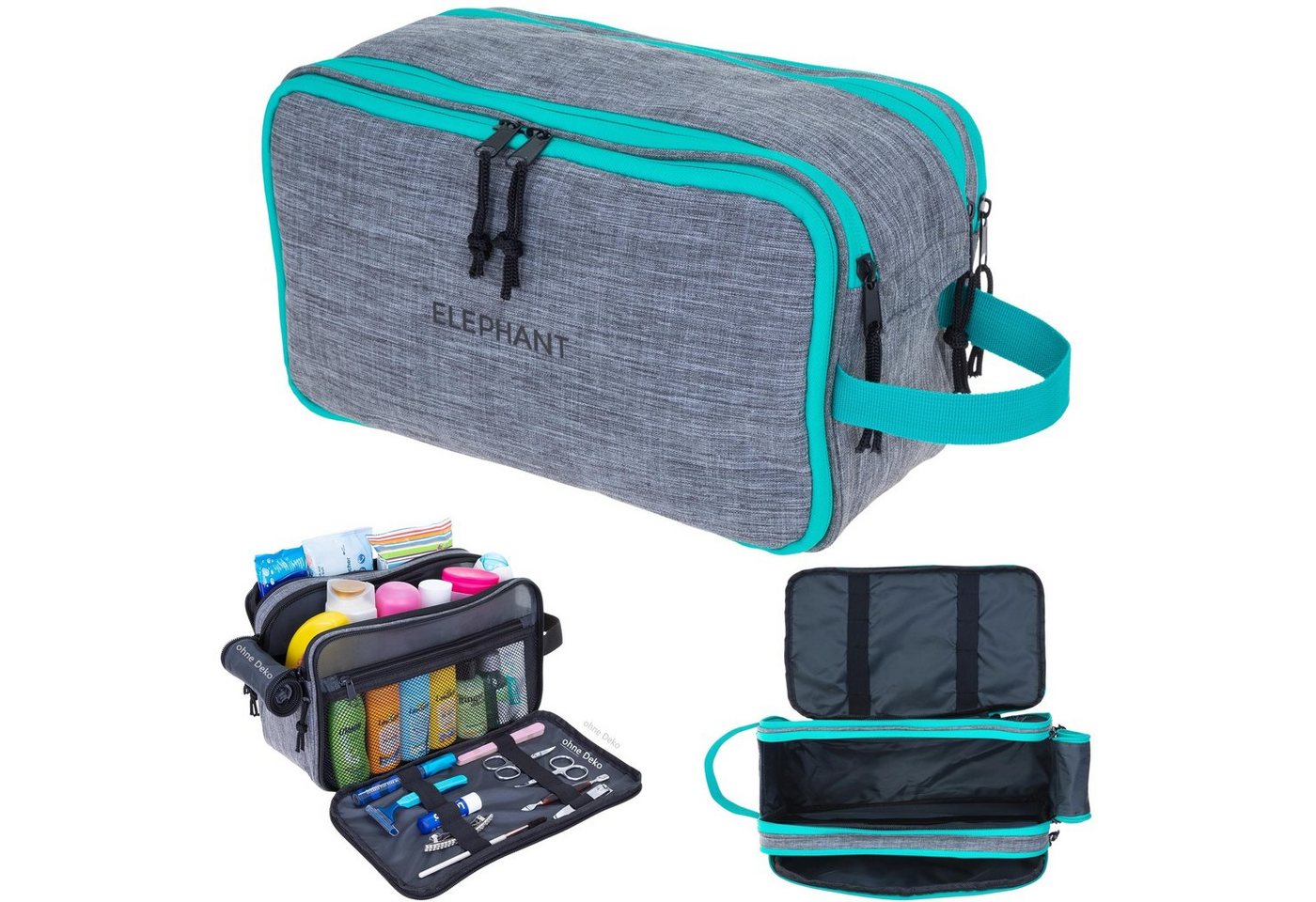 ELEPHANT Kulturbeutel Travel Herren Damen Washbag Reise, Kulturtasche Kosmetiktasche Reise Tasche Sauna von ELEPHANT