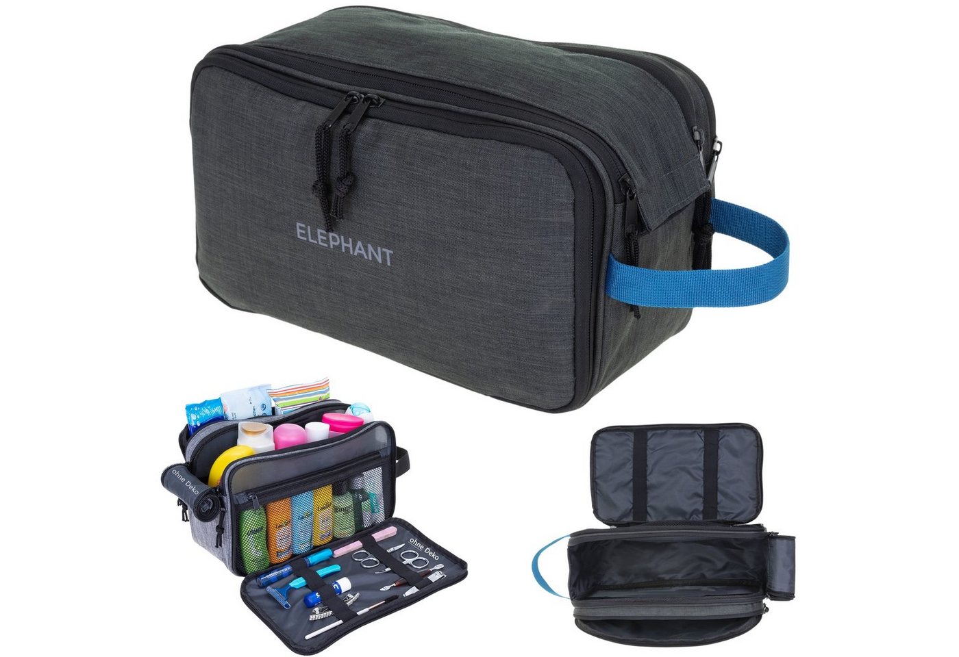 ELEPHANT Kulturbeutel Travel Herren Damen Washbag Reise, Kulturtasche Kosmetiktasche Reise Tasche Sauna von ELEPHANT