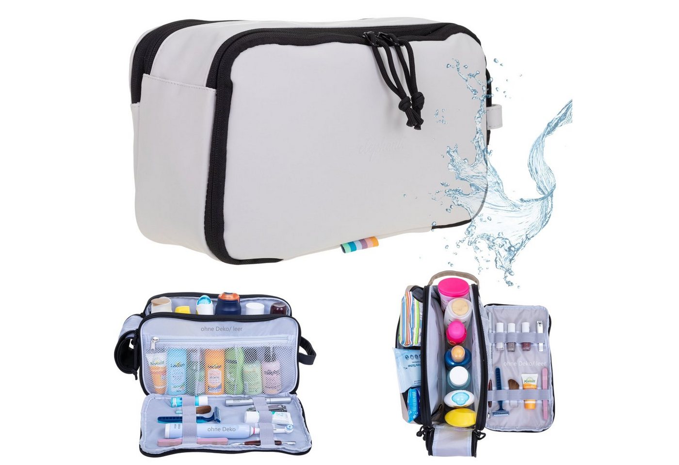 ELEPHANT Kulturbeutel Travel Hydro Washbag Herren Damen Reise wasserabweisend aus Plane, Kulturtasche Kosmetiktasche Reise Tasche Sauna Sport von ELEPHANT