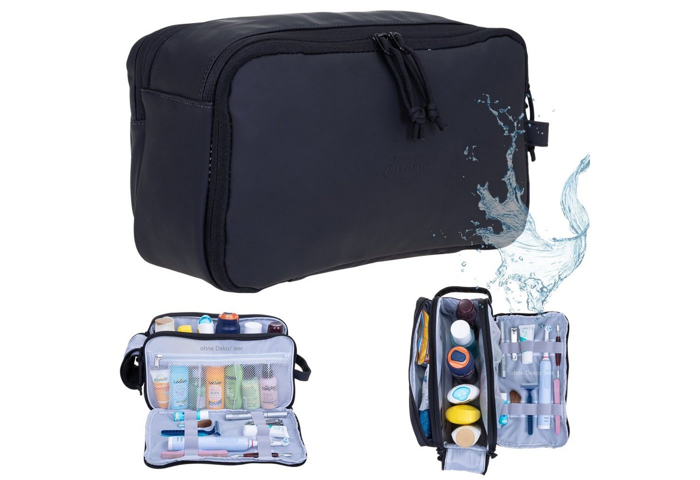 ELEPHANT Kulturbeutel Travel Hydro Washbag Herren Damen Reise wasserabweisend aus Plane, Kulturtasche Kosmetiktasche Reise Tasche Sauna Sport von ELEPHANT