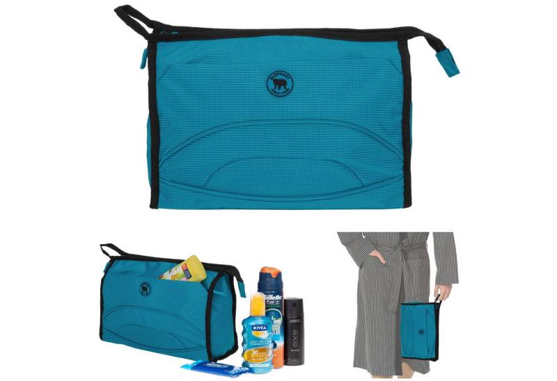 ELEPHANT Kulturbeutel groß Kulturtasche Washbag Color Kosmetiktasche, Damen Herren Sauna Sport Reise Tasche Bag von ELEPHANT