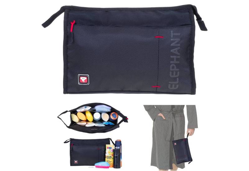 ELEPHANT Kulturbeutel groß Kulturtasche Washbag Herren Damen Kosmetiktasche, wasserabweisend Sauna Reise Sport Tasche Kosmetiktasche Dark ELEPHANT Kulturbeutel groß Kulturtasche Washbag Herren Damen Kosmetiktasche, wasserabweisend Sauna Reise Sport Tasche Kosmetiktasche Dark von ELEPHANT