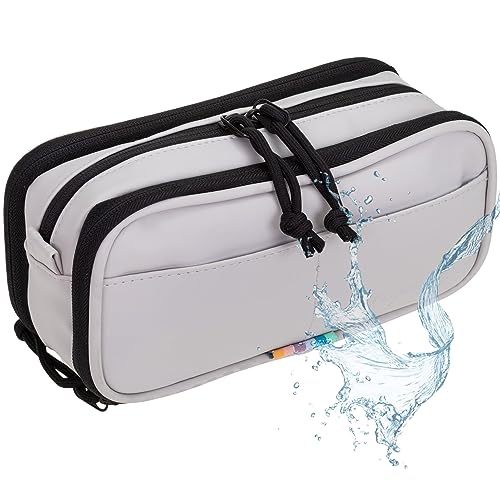 Elephant Mäppchen Federmäppchen Utensilo Aufbewahrungstasche klein Stiftetasche Kabeltasche wasserfest Organizer Büro Plane Hydro Pencil Case 12828 (Off White Hellbeige) von Elephant