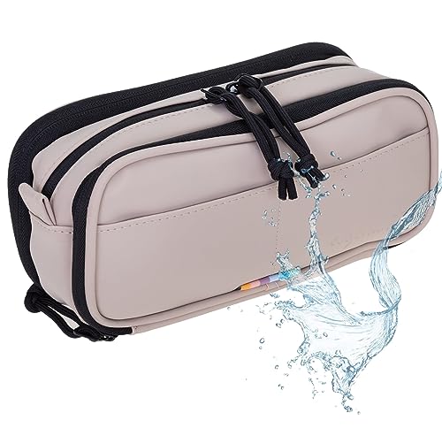 Elephant Mäppchen Federmäppchen Utensilo Aufbewahrungstasche klein Stiftetasche Kabeltasche wasserfest Organizer Büro Plane Hydro Pencil Case 12828 (Sand Beige) von Elephant