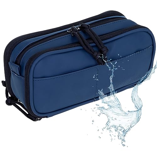 Elephant Mäppchen Federmäppchen Utensilo Aufbewahrungstasche klein Stiftetasche Kabeltasche wasserfest Organizer Büro Plane Hydro Pencil Case 12828 (Uni Blau) von Elephant