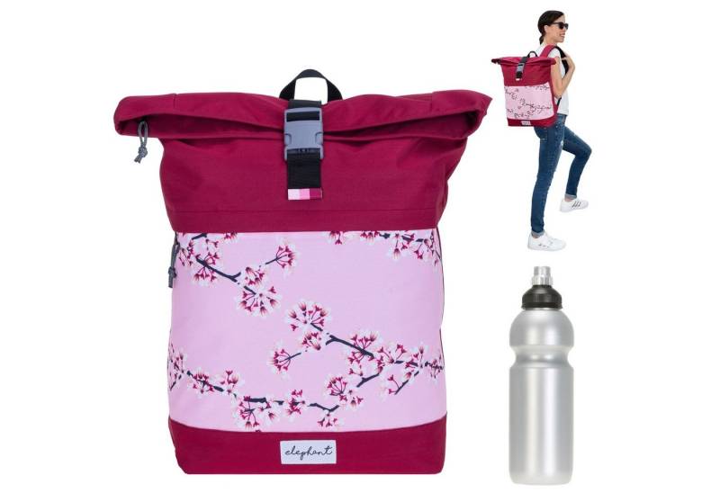ELEPHANT Rucksack Damen Freizeitrucksack A4 groß 13038, Laptop Tasche Travel Geheimfach Daypack large + Trinkflasche von ELEPHANT