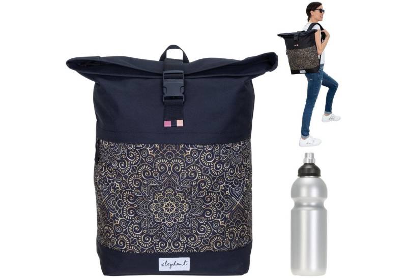 ELEPHANT Rucksack Damen Freizeitrucksack A4 groß 13038, Laptop Tasche Travel Geheimfach Daypack large + Trinkflasche von ELEPHANT