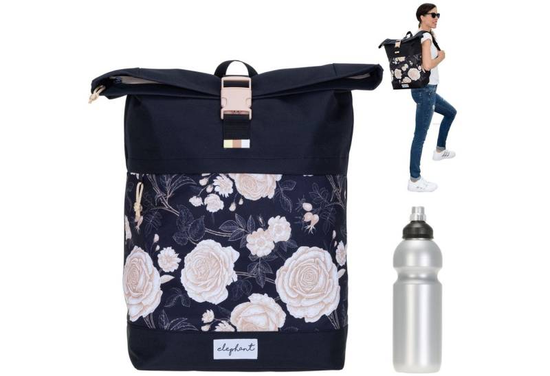 ELEPHANT Rucksack Damen Freizeitrucksack A4 groß 13038, Laptop Tasche Travel Geheimfach Daypack large + Trinkflasche von ELEPHANT