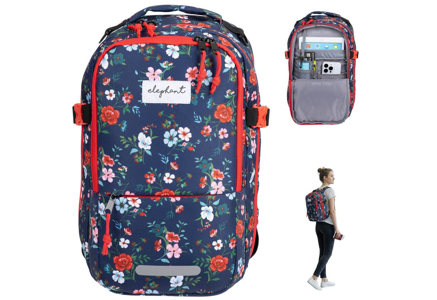ELEPHANT Rucksack Flugzeug Handgepäck Damen Herren 40x25x20 cm Ryanair, Kabine Reise Reiserucksack Daypack 20 L Gepäck Travel small von ELEPHANT