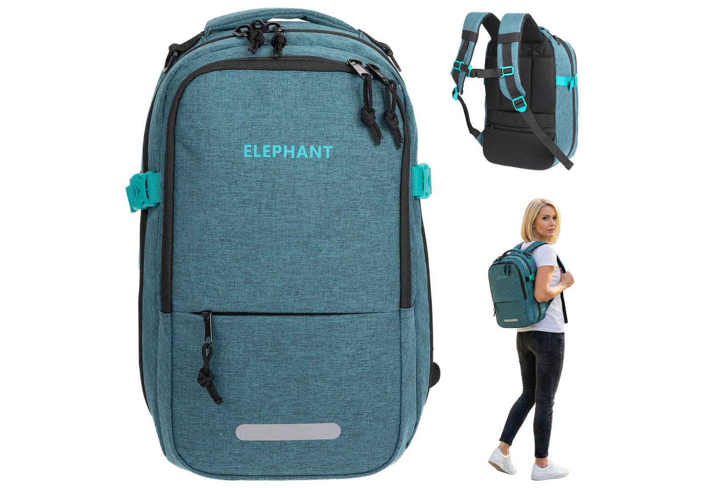 ELEPHANT Rucksack Flugzeug Handgepäck Damen Herren 40x25x20 cm Ryanair, Kabine Reise Reiserucksack Daypack 20 L Gepäck Travel small von ELEPHANT