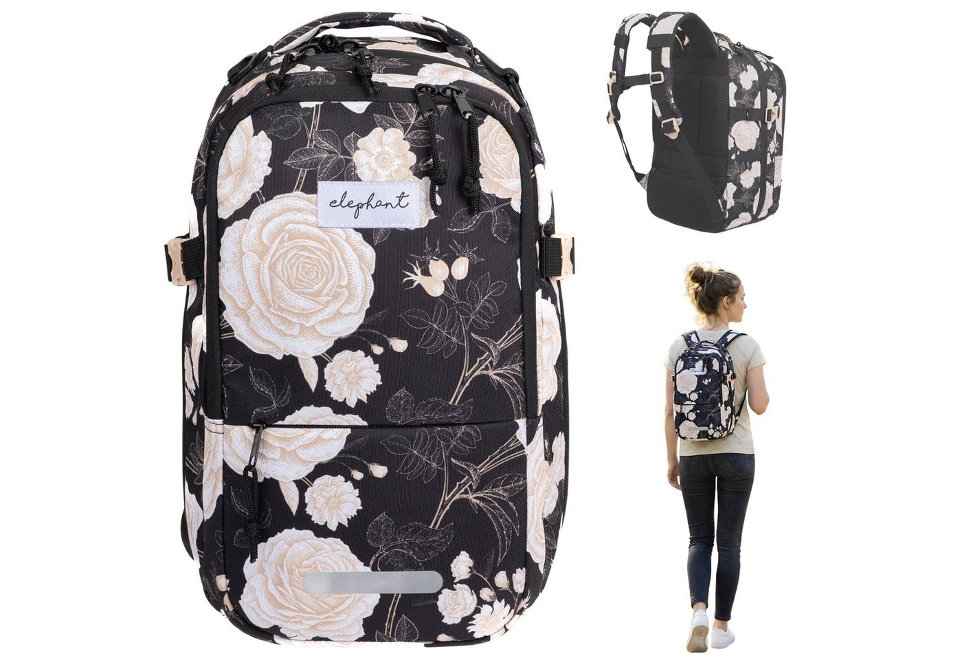 ELEPHANT Rucksack Flugzeug Handgepäck Damen Herren 40x25x20 cm Ryanair, Kabine Reise Reiserucksack Daypack 20 L Gepäck Travel small von ELEPHANT
