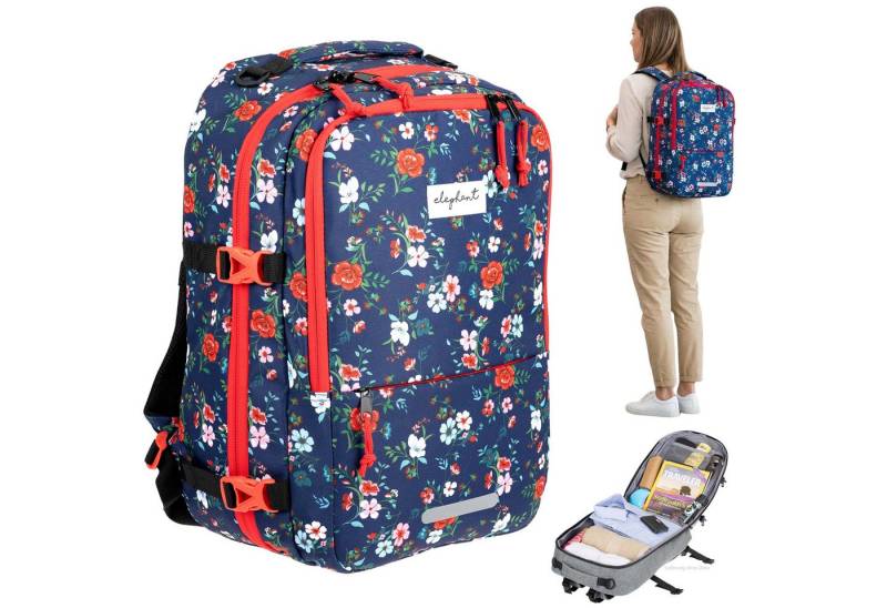 ELEPHANT Rucksack Handgepäck Flugzeug Laptop Fach Geheimtasche Daypack, Reisegepäck Gepäck Overnight Weekender Pendler Fly Medium Large von ELEPHANT