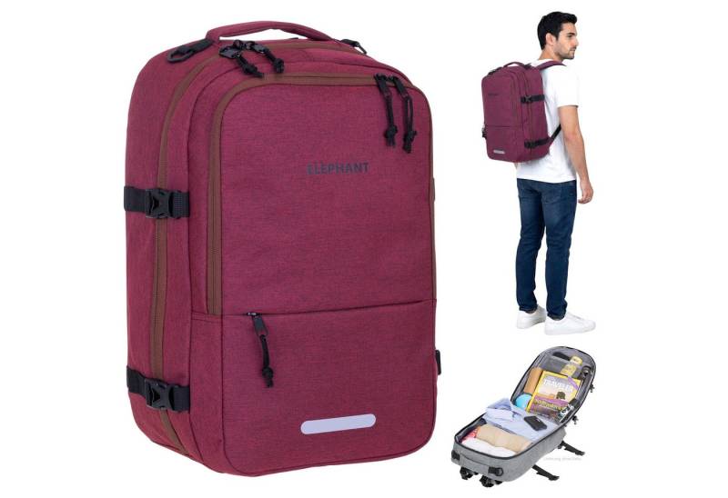 ELEPHANT Rucksack Handgepäck Flugzeug Laptop Fach Geheimtasche Daypack, Reisegepäck Gepäck Overnight Weekender Pendler Fly Medium Large von ELEPHANT