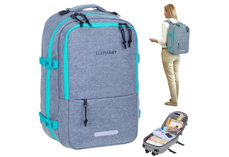 ELEPHANT Rucksack Handgepäck Flugzeug Laptop Fach Geheimtasche Daypack, Reisegepäck Gepäck Overnight Weekender Pendler Fly Medium Large von ELEPHANT