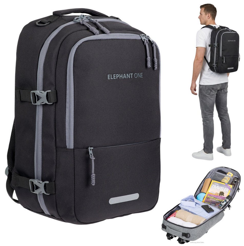 ELEPHANT Rucksack Handgepäck Flugzeug Laptop Fach Geheimtasche Daypack, Reisegepäck Gepäck Overnight Weekender Pendler Fly Medium Large von ELEPHANT