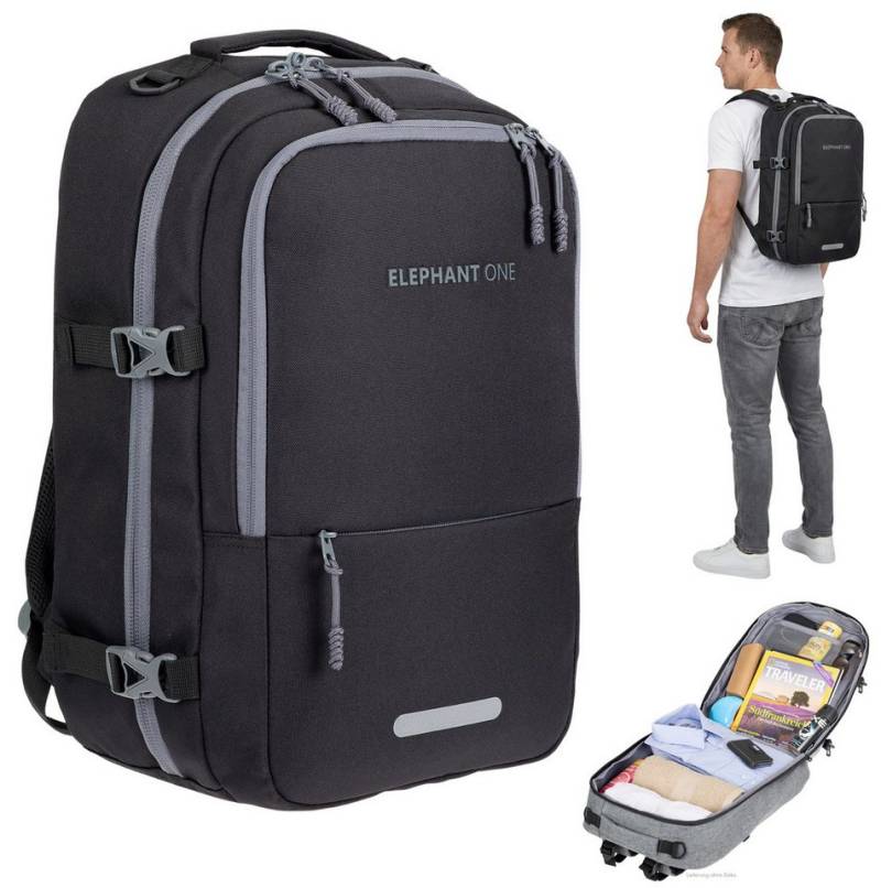 ELEPHANT Rucksack Handgepäck Flugzeug Laptop Fach Geheimtasche Daypack, Reisegepäck Gepäck Overnight Weekender Pendler Fly Medium Large von ELEPHANT