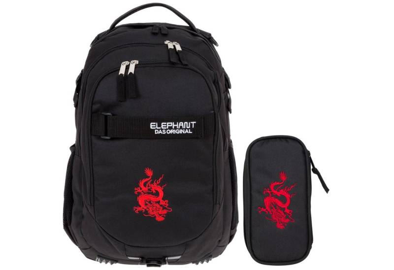 ELEPHANT Schulrucksack Hero Signature Schultasche (2 Teile Set), Rucksack + Mäppchen Box von ELEPHANT