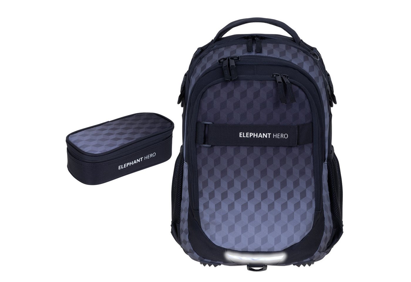 ELEPHANT Schulrucksack Hero Signature Schultasche (2 Teile Set), Rucksack + Mäppchen Box von ELEPHANT