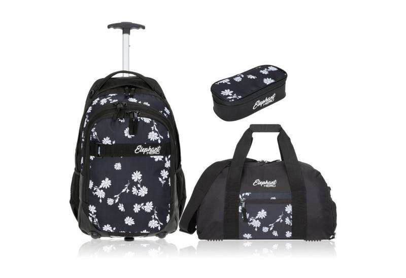 ELEPHANT Schulrucksack Schultrolley Trolley Hero Signature Schulrucksack (3 Teile Set), Rucksacktrolley Schule Rucksack Trolly, Sporttasche, Mäppchen Box +tsm von ELEPHANT