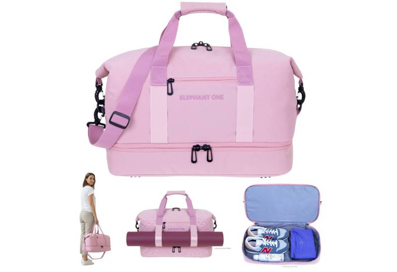 ELEPHANT Sporttasche Damen Herren Reisetasche Gym Schuhfach Innentaschen, Reisetasche Sport Tasche Schuhfach Vortasche 47 cm 30 L + Flasche von ELEPHANT