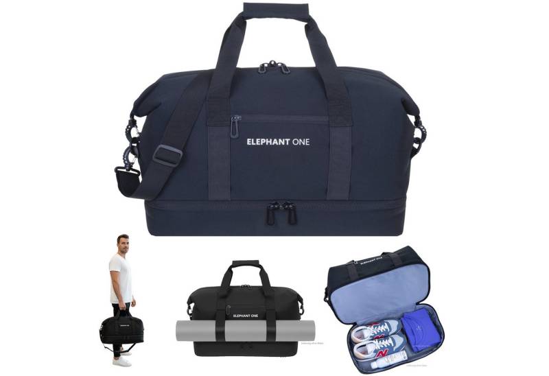 ELEPHANT Sporttasche Damen Herren Reisetasche Gym Schuhfach Innentaschen, Reisetasche Sport Tasche Schuhfach Vortasche 47 cm 30 L + Flasche von ELEPHANT