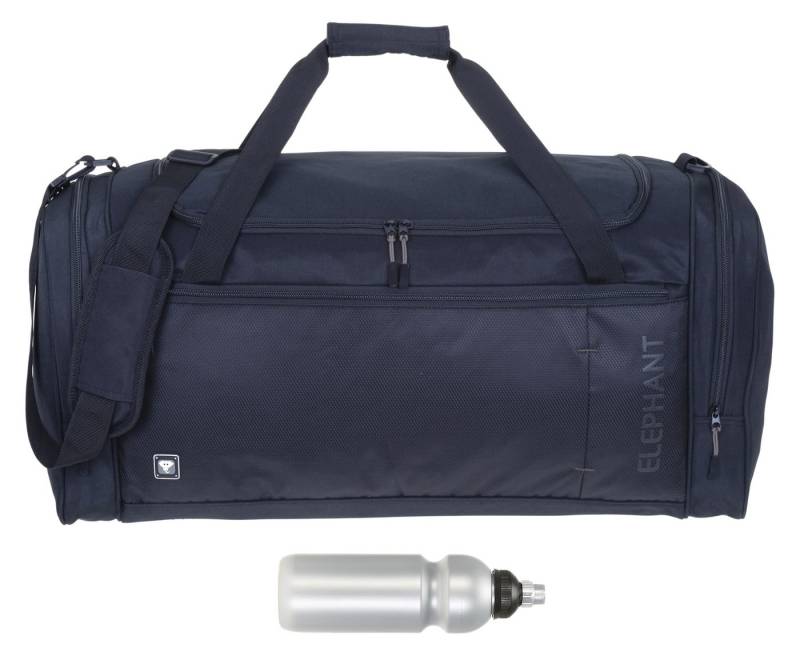 ELEPHANT Sporttasche groß Saunatasche Reisetasche XL 68 cm Herren Damen, 58 Liter Gym Tasche Fußballtasche XXL Dark 3629 + Trinkflasche von ELEPHANT