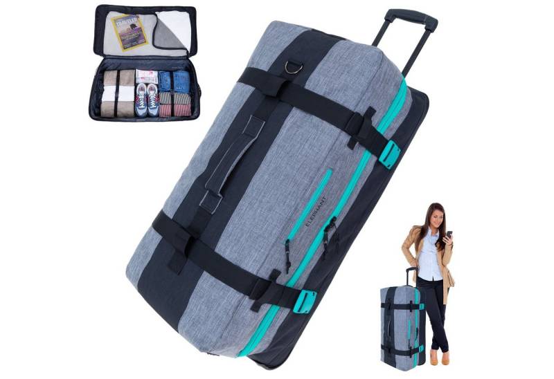 ELEPHANT Trolley XXL Travel Reisetrolley 80 cm 120 Liter Reise, Tasche groß Softcase Gepäck Urlaub Trolly von ELEPHANT