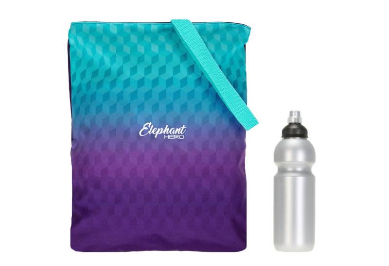 ELEPHANT Turnbeutel Sportbeutel Attach Bag Hero Signature Tasche, für Jungen Mädchen Schubeutel Gymbag + Trinkflasche von ELEPHANT