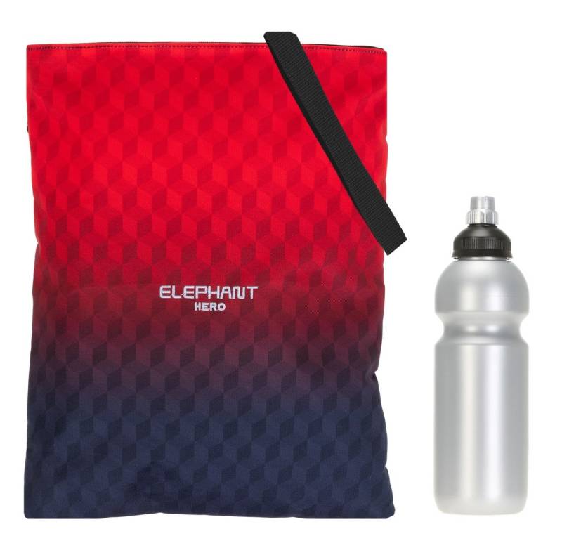 ELEPHANT Turnbeutel Sportbeutel Attach Bag Hero Signature Tasche, für Jungen Mädchen Schubeutel Gymbag + Trinkflasche von ELEPHANT
