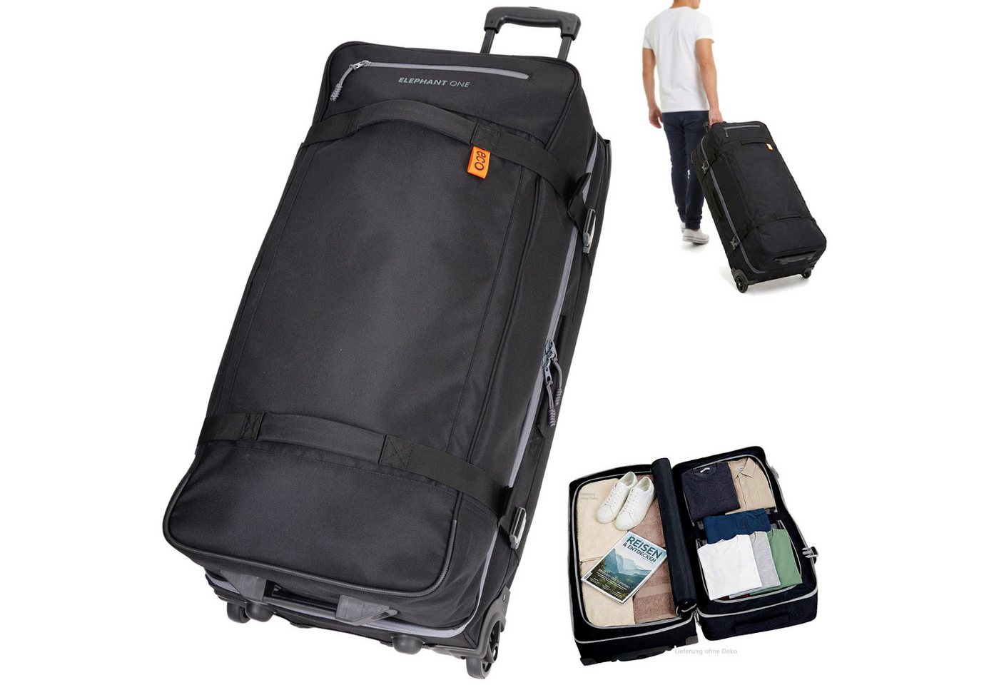 ELEPHANT Weichgepäck-Trolley XXL Travel Reisetrolley 80 cm 100 Liter Reise Sport Gepäck, Tasche groß Softcase Gepäck Urlaub Trolly One ECO 13133 von ELEPHANT