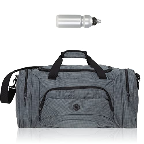 Sporttasche Damen Herren Color XL 62 cm 53 L Nassfach Reisetasche Schuhfach Sport Fitness Sauna Gym Bag Tasche sehr groß 1298 + Trinkflasche (Titan Grey (Grau)) von ELEPHANT