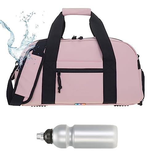 Sporttasche Fitness Tasche Damen Herren Kinder 46 cm 24 L Plane wasserabweisend Schuhfach Nassfach Reisetasche Handgepäck Freizeittasche Hydo Gym Bag 12891 + Trinkflasche (Dusty Pink Rosé) von Elephant