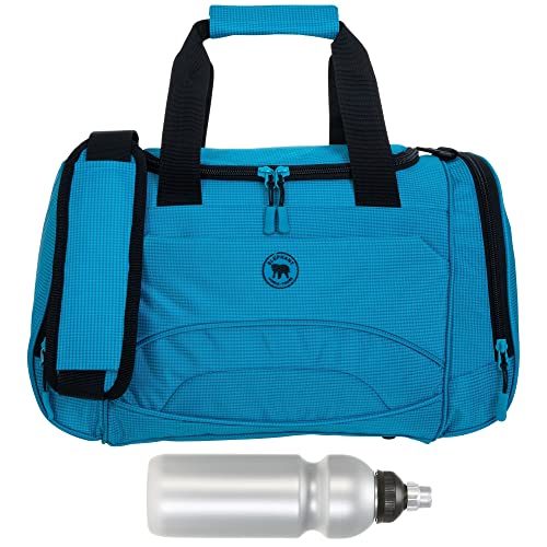 Sporttasche klein Damen Herren Kinder Color Small 42 cm 18 L Reisetasche Sport Reise Arbeit Fitness Schule Gym Bag Tasche 1292 + Trinkflasche (Aqua Türkis (Hellblau-Blau)) von ELEPHANT