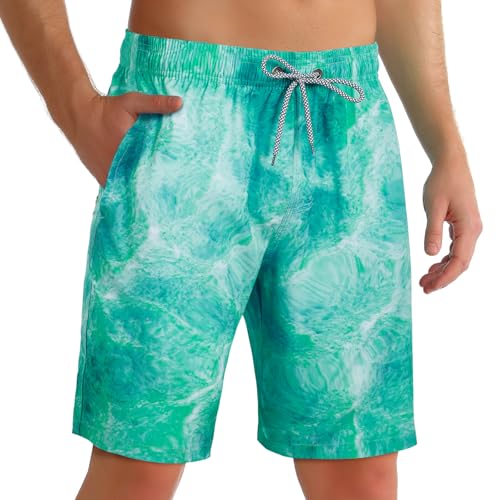 ELETOP Badehose Herren Schnelltrocknend Badeshorts für Männer Boardshorts Surfen Strandhose Schwimmhose mit Meshfutter Verstellbarem Tunnelzug von ELETOP