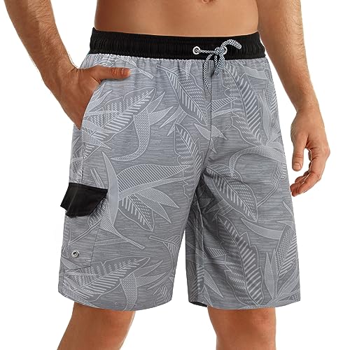 ELETOP Badehose Herren lang Schnelltrocknend Boardshorts,Badehosen für Herren mit Mesh-Futter,Badeshorts Herren S-4XL von ELETOP