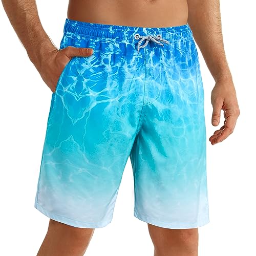 ELETOP Badehose Herren lang Schnelltrocknend Boardshorts,Badehosen für Herren mit Mesh-Futter,Badeshorts Herren S-4XL von ELETOP