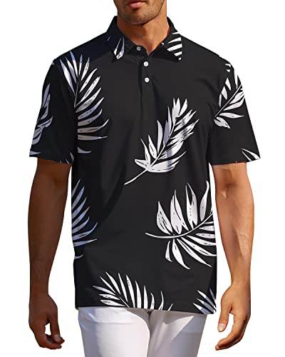 ELETOP Poloshirt Herren Kurzarm,Elastisches und Atmungsaktives Golf Print Poloshirts für Herren,Poloshirt Herren S-3XL von ELETOP