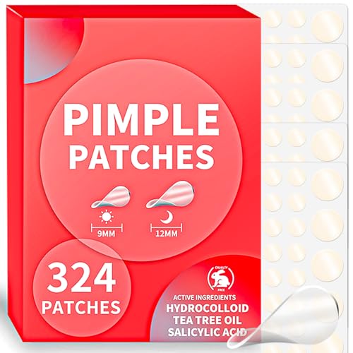 324 Stück Pimple Patches, Pickel Patch Hydrokolloid Pflaster Unsichtbare NatüRliche Mit Teebaumöl und Salicylsäure Anti Pickel Patches, Acne Patch Wasserdicht Tag und Nacht Schutz von ELF-GRETTER