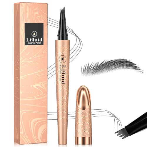 ELF-GRETTER Augenbrauenstift Härchenzeichnung, Microblading Augenbrauenstift Wasserfest mit 4 Gabelspitzen, 3D Eyebrow Pencil Wasserfester, Bauen Leicht Natürliche Eyebrow von ELF-GRETTER