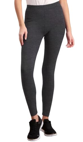 ELF KUCKUCK Damen Leggings Blickdichte Leggins Hose aus Baumwolle Dunkelgrau (M-L) von ELF KUCKUCK