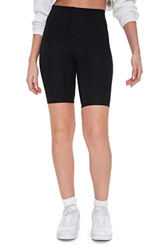 ELF KUCKUCK Kurze Leggings Damen Radlerhose Sporthose Kurz Sommer Shorts Baumwolle Schwarz, One Size von ELF KUCKUCK