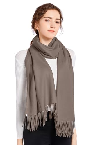 ELF KUCKUCK Schal Damen Winter Baumwolle Winterschal Pashmina Khaki von ELF KUCKUCK