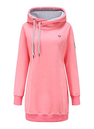 ELFIN Hoodie Pullover Damen Lange Sweaterkleid Kapuzenpullover Sweatshirt Pulli Herbst Winter von ELFIN