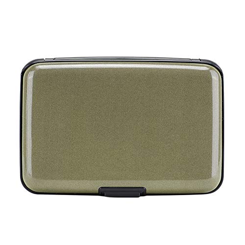 ELFISH RFID-blockierender Kreditkartenschutz, Aluminium-Ausweishülle, Hartschale, Visitenkartenhalter, Metallgeldbörse für Männer oder Frauen, Grün (Army Green), RFID-Geldbörse von ELFISH