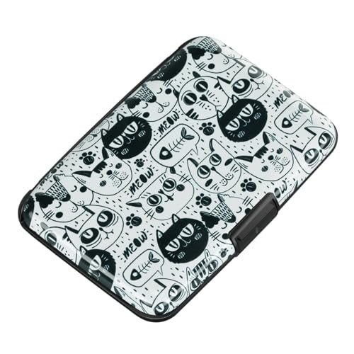 ELFISH RFID-blockierendes Kreditkartenetui aus Aluminium für Herren und Damen, Monster Cats, Modern von ELFISH